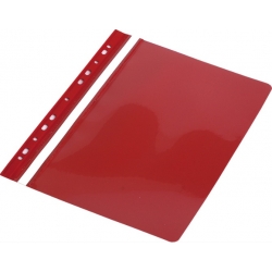 Skoroszyt plastikowy A4 PVC z perforacją czerwony